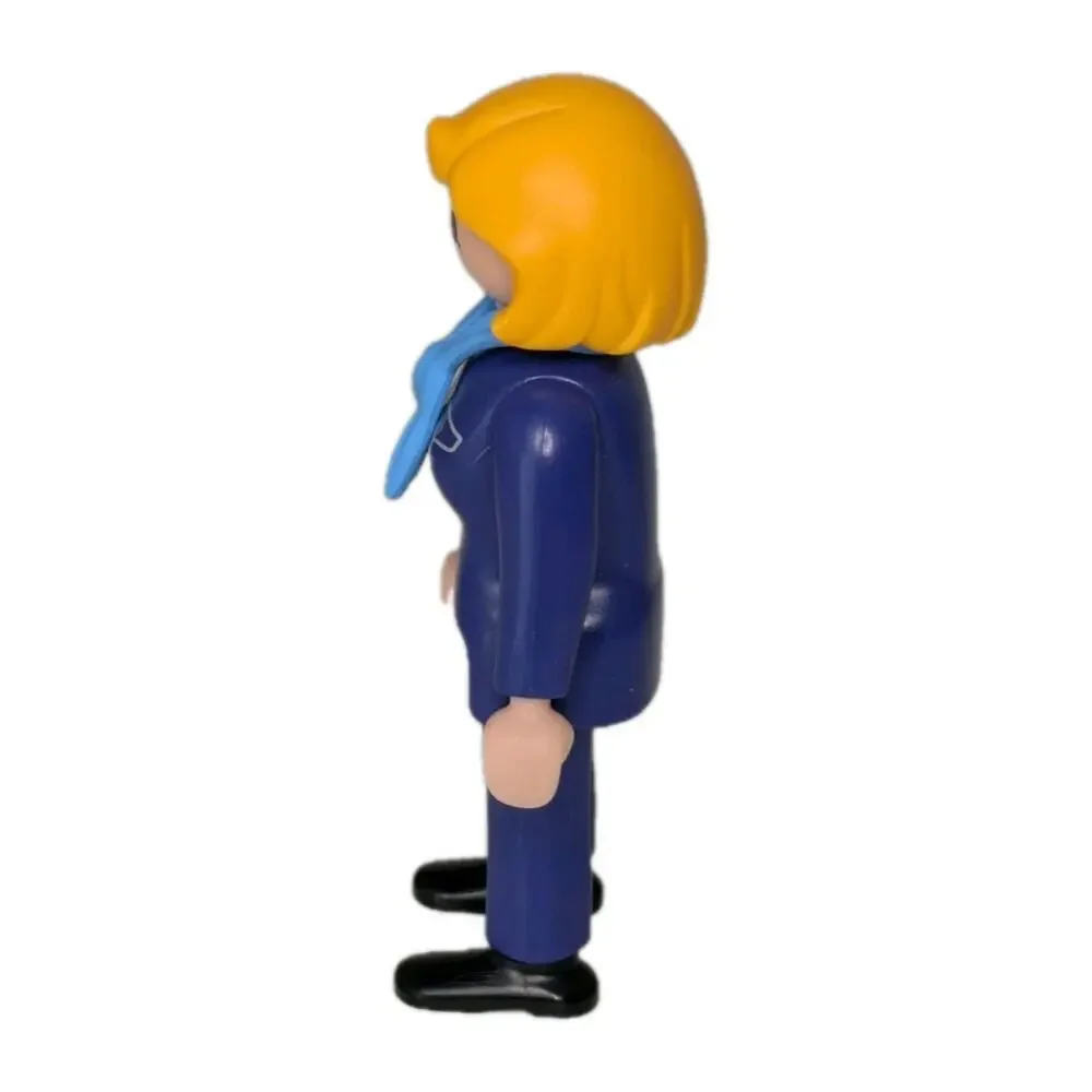 Playmobil Flight Attendant Stewardess Figure Replacement Blonde Hair Brown Eyes